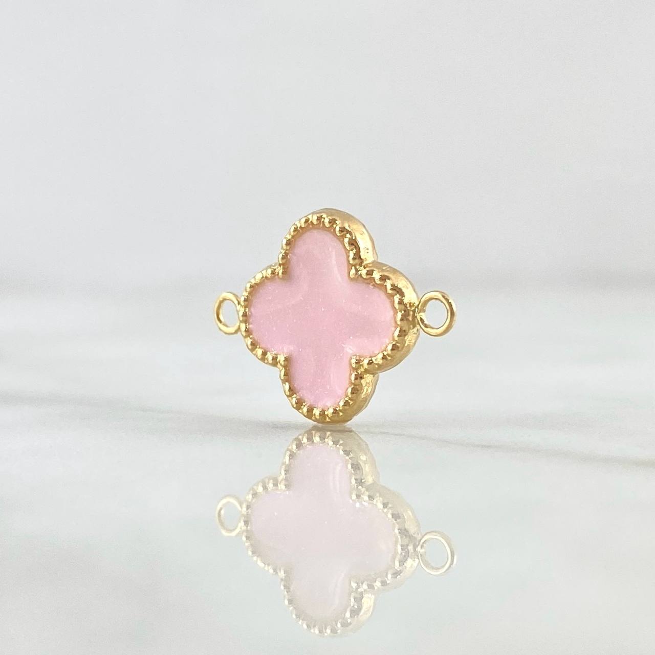 Herraje Trébol VCyA 0.95gr / 1.8cm / 13mm Resina Rosa Oro Amarillo 18K