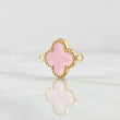 Herraje Trébol VCyA 0.95gr / 1.8cm / 13mm Resina Rosa Oro Amarillo 18K