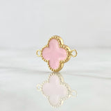 Herraje Trébol VCyA 0.95gr / 1.8cm / 13mm Resina Rosa Oro Amarillo 18K