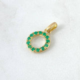 Dije Circulo 26pts Esmeraldas 1.75gr / 3/4 in / Oro Amarillo 18K *