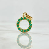 Dije Circulo 26pts Esmeraldas 1.75gr / 3/4 in / Oro Amarillo 18K *