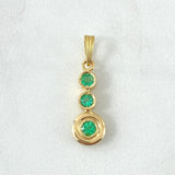 Dije Burbuja Secuencial 2.2gr / 2.8cm / 18 pts Esmeraldas Oro Amarillo 18K (Joya)