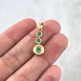 Dije Burbuja Secuencial 2.2gr / 2.8cm / 18 pts Esmeraldas Oro Amarillo 18K (Joya)