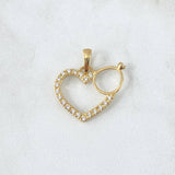 Pendant Heart Silhouette Solitaire 1.75gr / 2.3cm / White Zircons 18K Yellow Gold