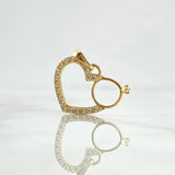 Pendant Heart Silhouette Solitaire 1.75gr / 2.3cm / White Zircons 18K Yellow Gold