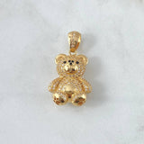Pendant Bear 7.55gr / 3.4cm / White and Black Zircons 18K Yellow Gold *