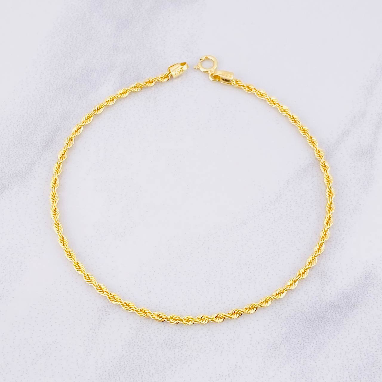 Rope Bracelet 1.4g / 7 3/4 in / 2.1mm Yellow Gold 18K