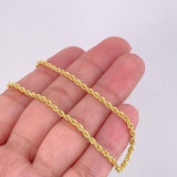 Rope Bracelet 1.4g / 7 3/4 in / 2.1mm Yellow Gold 18K