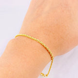 Rope Bracelet 1.4g / 7 3/4 in / 2.1mm Yellow Gold 18K