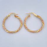 Hoop Earrings Mary 1.95gr / 1.1in / 18K Gold &