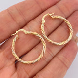 Hoop Earrings Mary 1.95gr / 1.1in / 18K Gold &