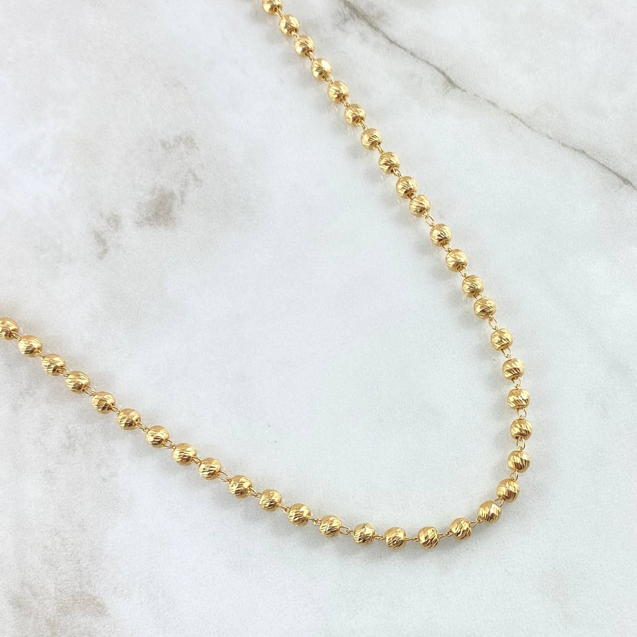 Cadena Militar 13.2gr / 60cm / 4mm Diamantada Oro Amarillo 18K