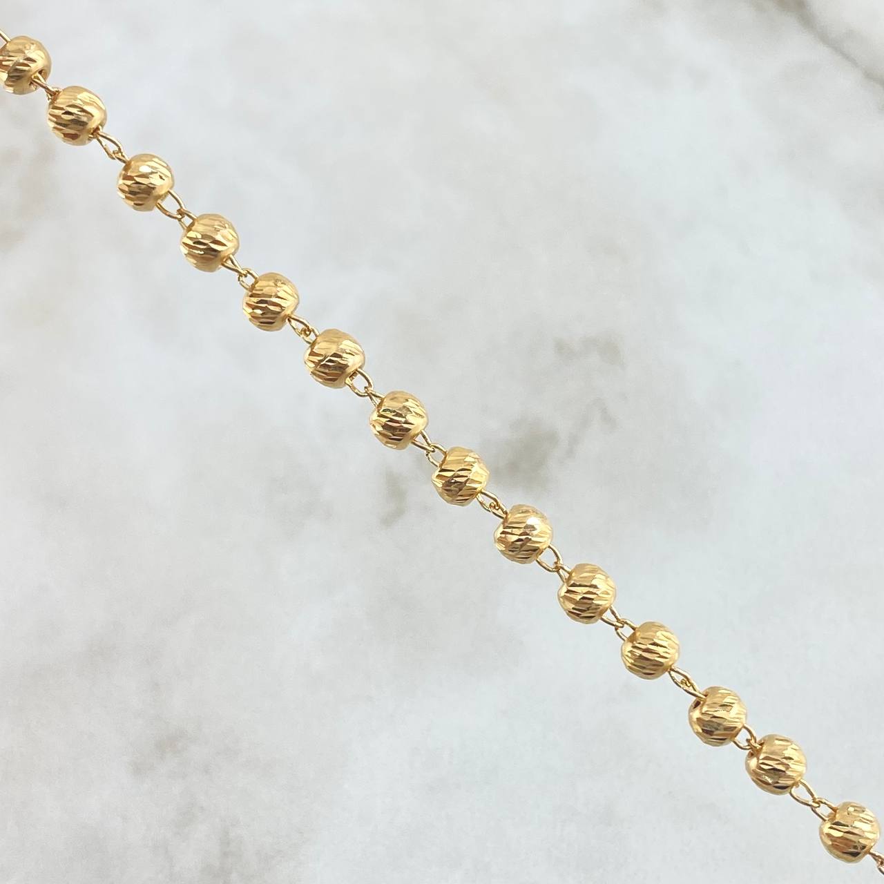 Cadena Militar 13.2gr / 60cm / 4mm Diamantada Oro Amarillo 18K