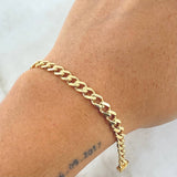 Cuban Links Bracelet 14.4gr / 8.5in / 5.2mm Lobster Claw Drawer 18K Gold ©