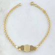 Pulso Bebé Aro Seguido 1.55gr / 15cm / 2.4mm Placa Nube Lisa Oro Amarillo 18K *