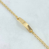 Classic Link Bracelet 1.35gr / 15cm / 2.4mm Rectangular Plate Polished 18K Yellow Gold ©