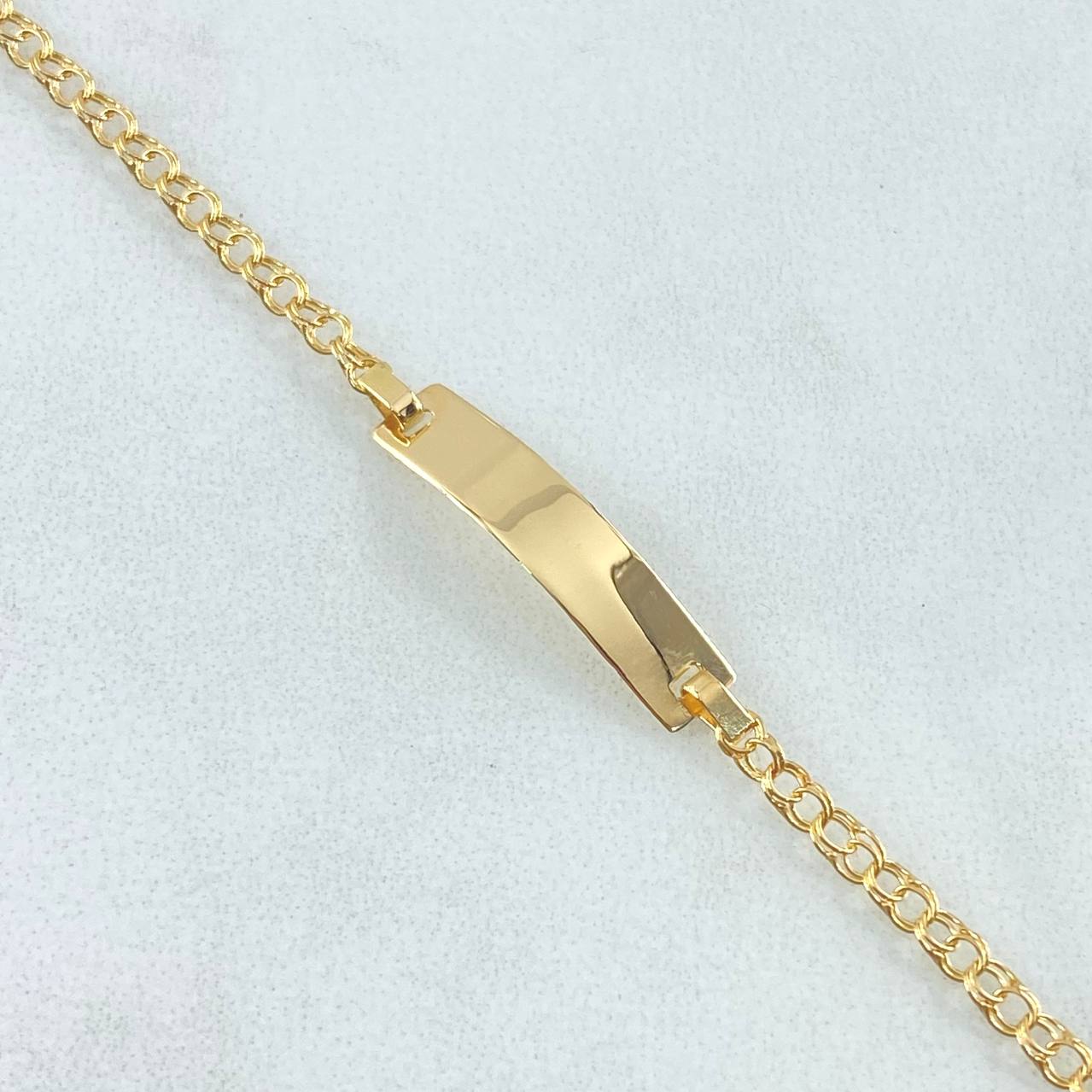 Classic Link Bracelet 1.4gr / 16cm / 2.4mm Rectangular Plate Polished 18K Yellow Gold ©