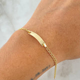 Classic Link Bracelet 1.4gr / 15cm / 2.4mm Rectangular Plate Polished 18K Yellow Gold ©
