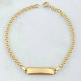 Bracelet Baby Ring Followed Rectangular Octagonal Plate 1.45gr / 14cm-16cm / Yellow Gold 18K