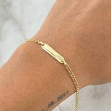 Bracelet Baby Ring Followed Rectangular Octagonal Plate 1.45gr / 14cm-16cm / Yellow Gold 18K