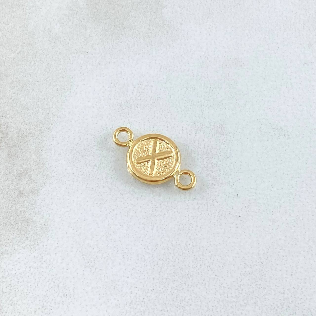 Charm Letter X 0.4gr / 1.5cm / Textured Circle Yellow Gold 18K