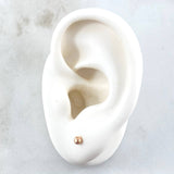 Stud Earrings Bead Faceted 0.4gr / 3mm Rose Gold 18K