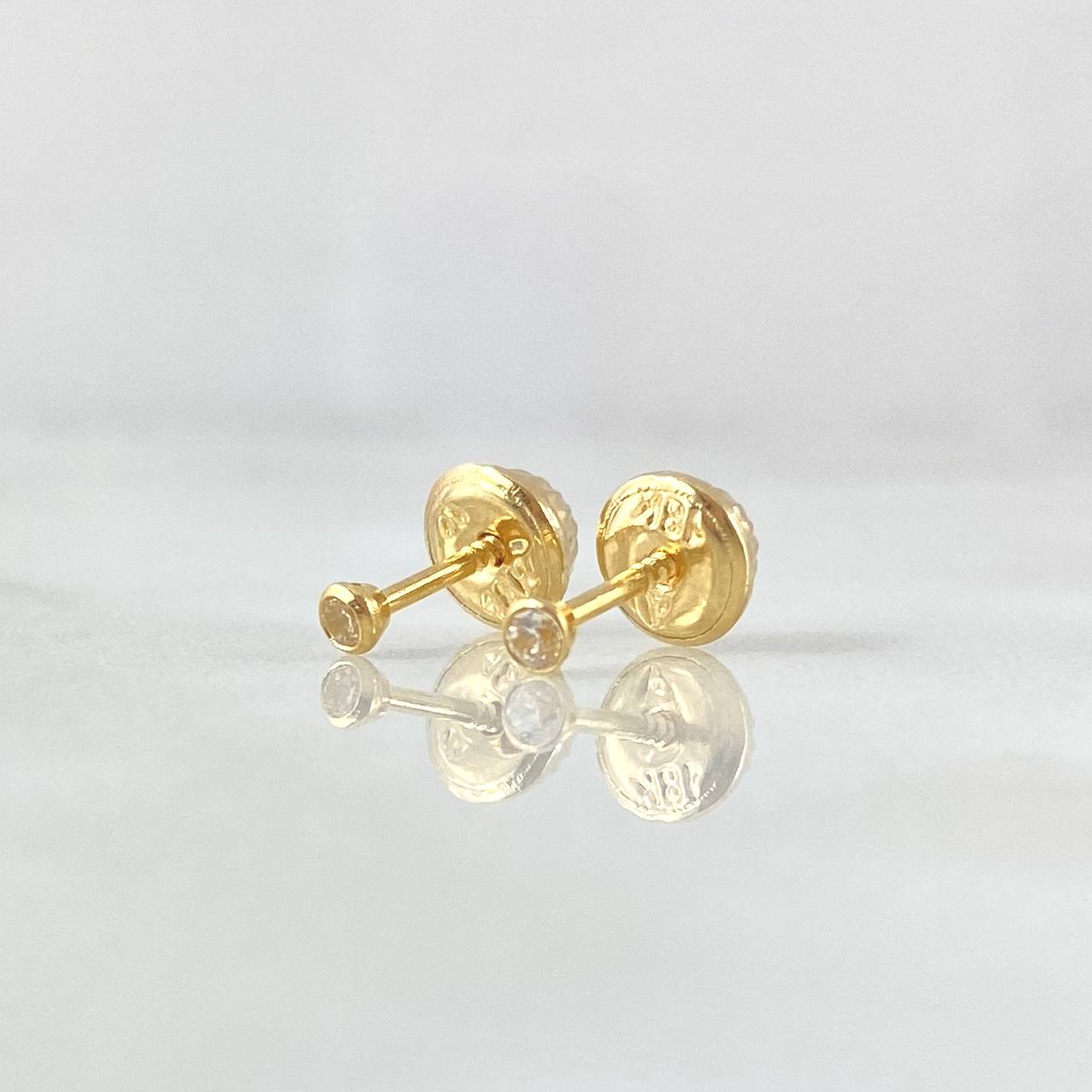 Topos Bisel 0.4gr / 2.2mm Circon Blanco Oro Amarillo 18K ©