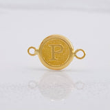 Herraje Circulo Letra P 0.35g / 1/2 in Oro Amarillo 18K
