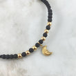 Black Crescent Half Moon Choker 1.4gr / 5mm Beads Polished 6 Units 18K Yellow Gold