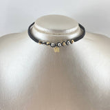 Black Butterfly Choker White Zircons 1.55gr / 5mm Beads Polished 8 Units Three 18K Golds