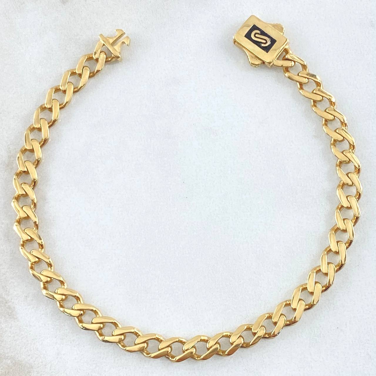 Cuban Links Bracelet 14.4gr / 8.5in / 5.2mm Lobster Claw Drawer 18K Gold ©