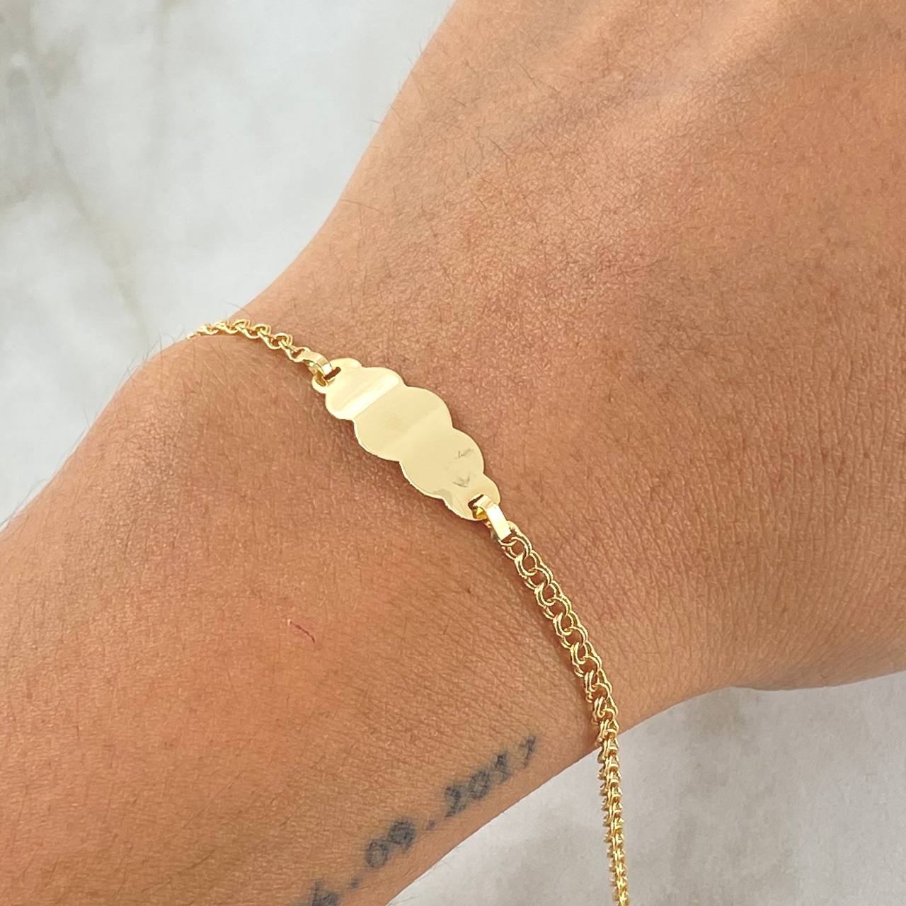 Bracelet Baby Ring Followed Cloud Plate 1.5gr / 14cm-15cm / 18K Yellow Gold