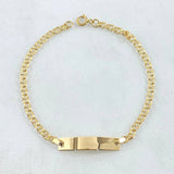 Classic Link Bracelet 1.35gr / 15cm / 2.4mm Rectangular Plate Polished 18K Yellow Gold ©