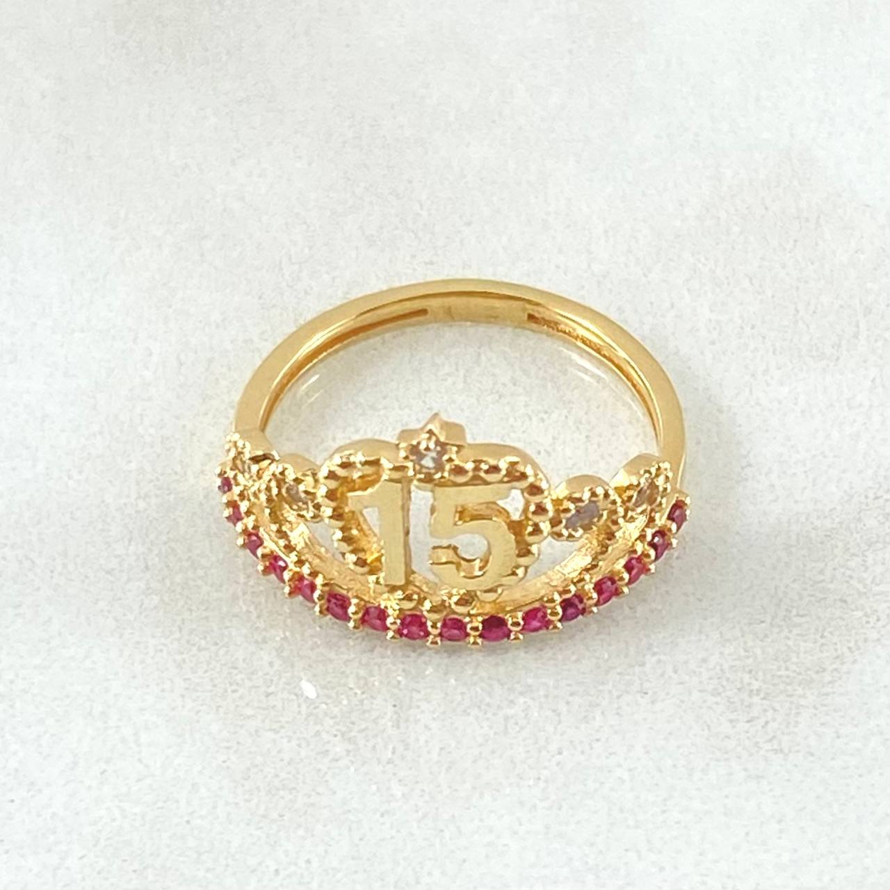 Ring 15s Starred Crown 2.85gr / Size 5 1/2 / 18K Gold ©