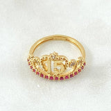 Ring 15s Starred Crown 2.85gr / Size 5 1/2 / 18K Gold ©