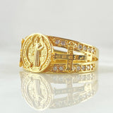 San Benito Ring Cold Crosses 5.8gr / Size 10 1/2 / 18K Gold ©