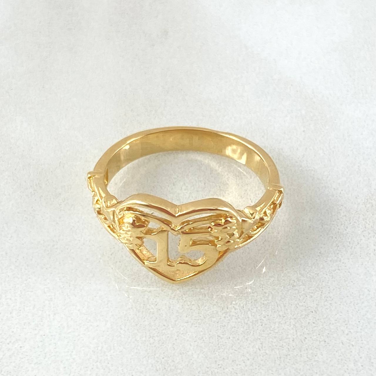 Ring 15s Heart Sprigs 3.55gr / Size 6 1/4 / 18K Gold ©