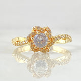 Infinity Lily Partial Solitaire Ring 2.95gr / Size 7 / 18K Gold ©