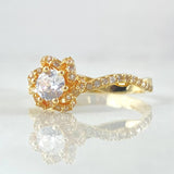 Infinity Partial Lily Solitaire Ring 3gr / Size 7 1/2 / 18K Gold ©