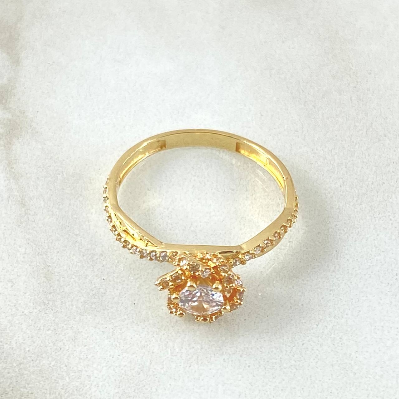 Infinity Partial Lily Solitaire Ring 3gr / Size 7 1/2 / 18K Gold ©