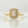 Square Halo Ring 2.9gr / Size 6 1/2 / 18K Gold ©