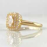 Square Halo Ring 2.9gr / Size 6 1/2 / 18K Gold ©