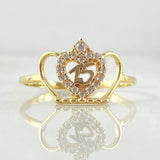 Crown Heart Ring 15´S 1.35gr / T7 / Yellow Gold 18K