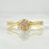 Solitaire Ring Curved Prongs 1.9gr / Size 5 3/4 / 18K Gold ©