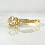 Solitaire Ring Curved Prongs 1.9gr / Size 5 3/4 / 18K Gold ©