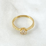 Solitaire Ring Curved Prongs 1.9gr / Size 5 3/4 / 18K Gold ©