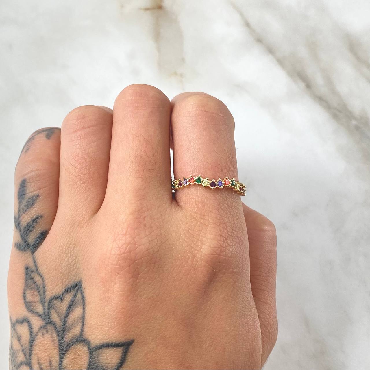 Anillo Ola Carril 1.25gr / T7 1/2 / Oro 18K ©