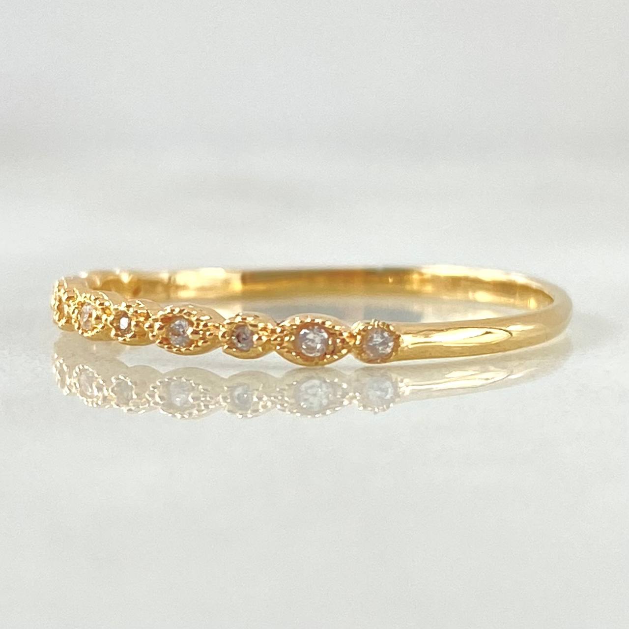Morse Eyes Ring 1gr / Size 7 1/2 / 18K Gold ©
