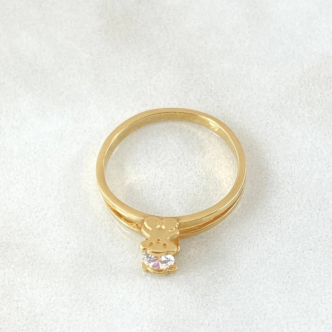 Solitaire Ring Bear Ts 2.55gr / Size 7 / 18K Gold ©