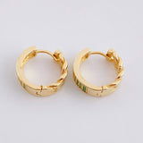 Candongas Cubana Carril 3.85g / 1/2 in Oro Amarillo 18K